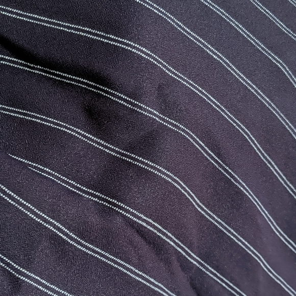 Silk Linen Wrap Pants Deep Royal Purple Pinstripe - Picture 2 of 3